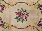 Vintage wol Smyrna tapijt floral roses badmat 70x120cm, Gebruikt, 100 tot 150 cm, Onbekend, Onbekend