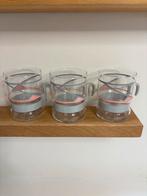 Set retro vintage theeglazen grijs roze, Ophalen of Verzenden, Huis en Inrichting