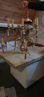 Koperen Kroonluchter - 12 Lichts, Huis en Inrichting, Lampen | Kroonluchters, Ophalen of Verzenden, Gebruikt, Metaal, Klassiek
