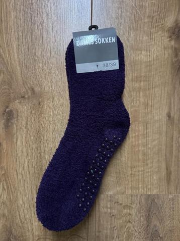  Anti slip sok - paars - mt 38/39 - nieuw beschikbaar voor biedingen
