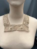 Bruin vintage Rechthoekig Kraagje gehaakt, Ophalen of Verzenden