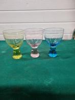 glazen gekleurd drie stuks, Ophalen of Verzenden, 'T Olde Gre-j, Info@toldegrej.nl, Endepoelstraat 20f Didam