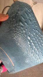 Blauw Denim Tasje Kroko Leer, Ophalen of Verzenden, Gebruikt, Blauw, Handtas