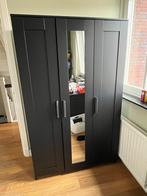 Kledingkast brimnes ikea, zwart, 117x190, spiegel, Huis en Inrichting, Kasten | Kledingkasten, Ophalen, Gebruikt, 100 tot 150 cm