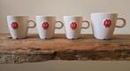 Douwe Egberts DE mokken wit met rood embleem (4 stuks), Overige typen, Ophalen of Verzenden, Zo goed als nieuw, Overige stijlen