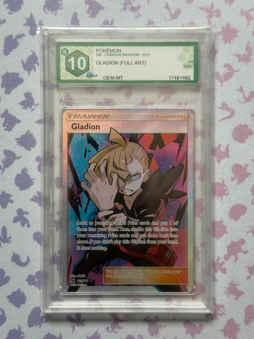 Pokémon Crimson Invasion 2017 Gladion Full Art 109 Graad 10, Hobby en Vrije tijd, Verzamelkaartspellen | Pokémon, Nieuw, Losse kaart