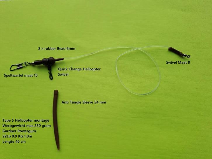 Powergum/Anti-Tangle/Free-Running Helicopter Type 5 –, Watersport en Boten, Hengelsport | Witvissen, Nieuw, Overige typen, Ophalen of Verzenden