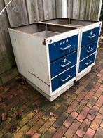 Vintage Metalen Ladekasten - Industrieel Design, Huis en Inrichting, Kasten | Ladekasten, Gebruikt, 3 of 4 laden, Minder dan 100 cm