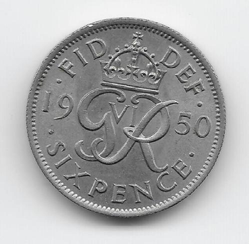 Verenigd Koninkrijk 6 pence 1950 KM# 875, Postzegels en Munten, Munten | Europa | Niet-Euromunten, Losse munt, Overige landen