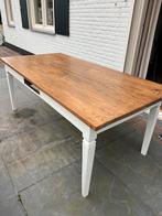 Zware eiken tafel met lade, Huis en Inrichting, Tafels | Eettafels, Gebruikt, Eikenhout, 200 cm of meer, Landelijk