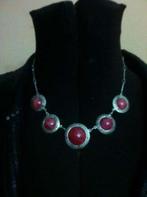 Prachtig en Uniek Sieraad Ketting Sterling Zilver 950 ANTIEK, Ophalen, Zilver, Ketting, Met edelsteen