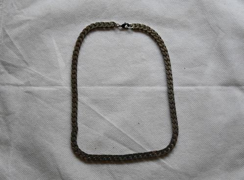 Zilverkleurig halssnoer met Gourmet schakel - 44 cm, Sieraden, Tassen en Uiterlijk, Kettingen, Zo goed als nieuw, Overige materialen