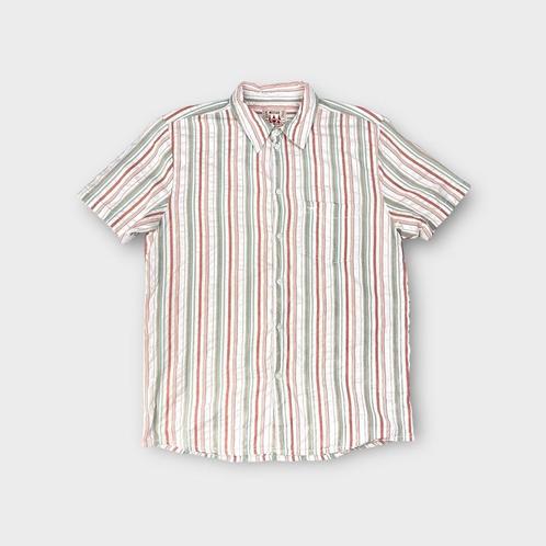 Mustang heren overhemd met korte mouwen  Maat M., Kleding | Heren, Overhemden, Gedragen, Halswijdte 39/40 (M), Beige, Ophalen of Verzenden