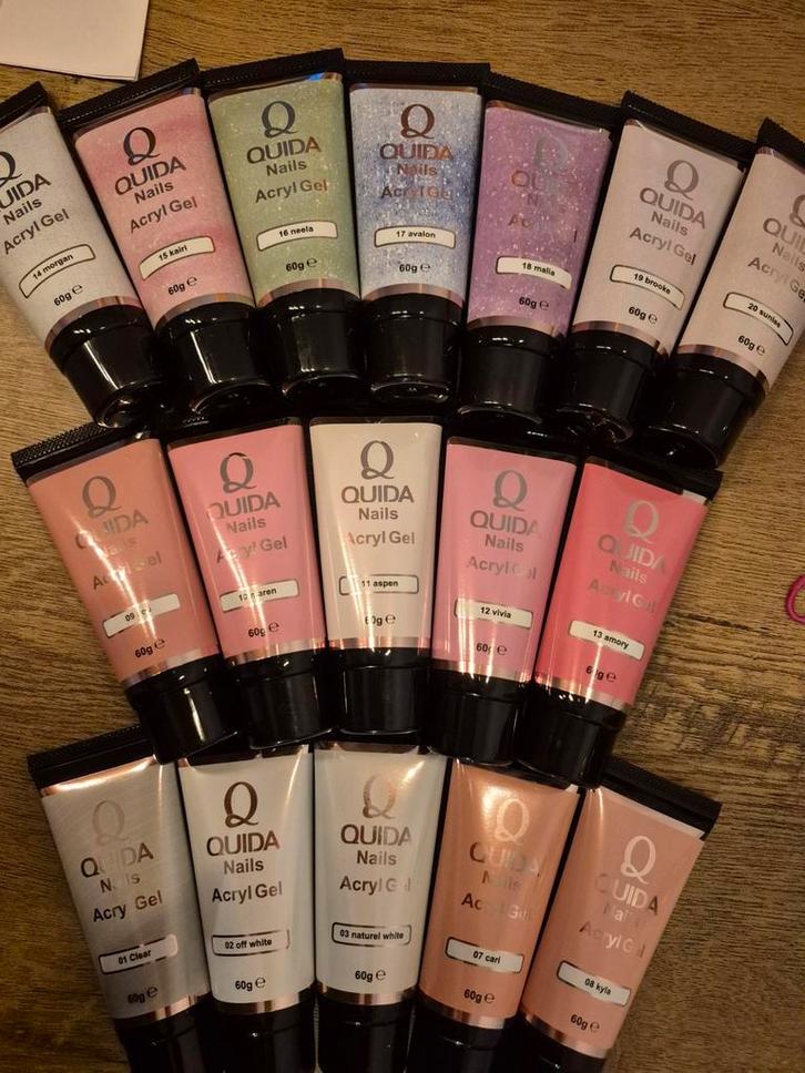 Quida Nails Acrylgel - 17 kleuren, 60 gram - Nieuw!, Sieraden, Tassen en Uiterlijk, Uiterlijk | Cosmetica en Make-up, Nieuw, Toebehoren
