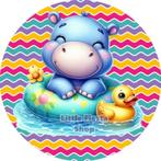 LF4018 ouwel nijlpaard 20x4,7cm eetbare cupcake rondjes vers, Ophalen of Verzenden, Nieuw, Cupcakes, Versiering