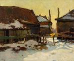 Ben Viegers (1886-1947), Een boerenerf in de winter, Antiek en Kunst, Kunst | Schilderijen | Klassiek, Ophalen of Verzenden