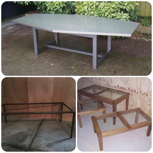 160. Diverse tafels glas graniet eikenhout lak gebruikt, Huis en Inrichting, Tafels | Eettafels, 50 tot 100 cm, Vijf personen of meer