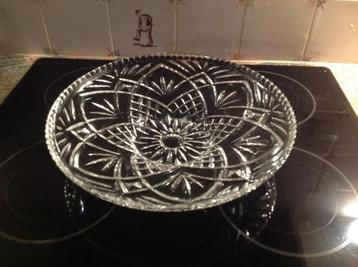 Vintage / retro glas glazen schaal rond / Jaren 60 beschikbaar voor biedingen