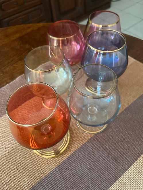 Vintage Glazen Set met Gouden Rand, Verzamelen, Glas en Borrelglaasjes, Zo goed als nieuw, Ophalen of Verzenden