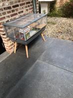 Grijze/wit hamster kooi op houten poten., Dieren en Toebehoren, Ophalen, Kooi, Gebruikt, 60 tot 90 cm