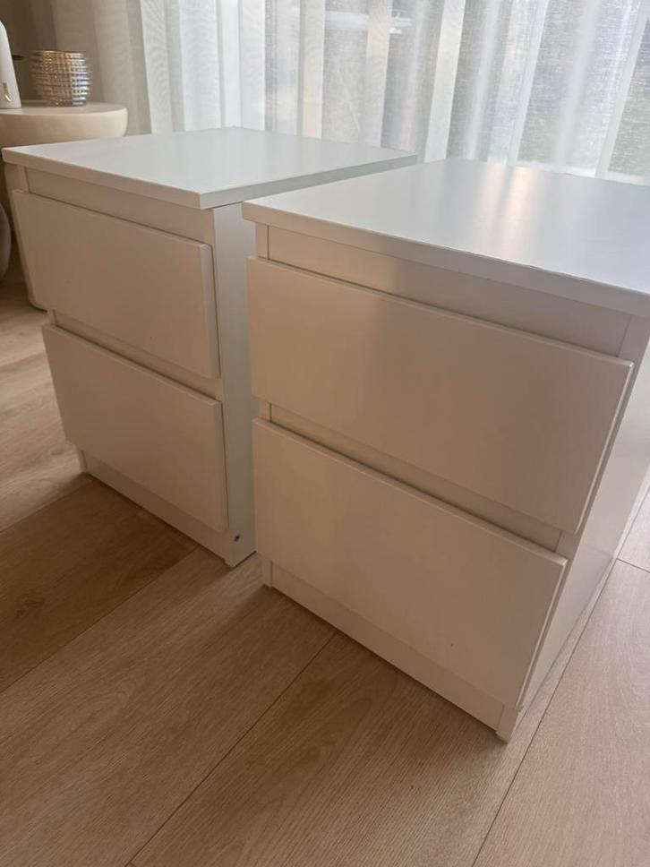 IKEA Nachtkastjes - Wit 2x, Huis en Inrichting, Slaapkamer | Nachtkastjes, Zo goed als nieuw, Minder dan 55 cm, Minder dan 45 cm