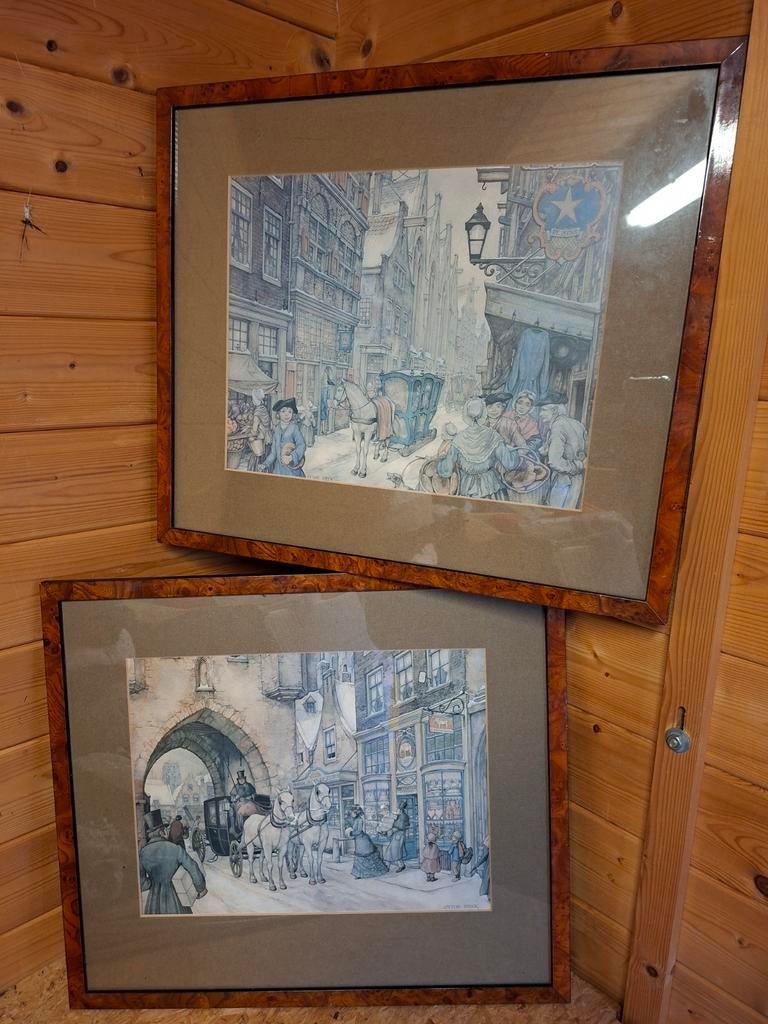 2 grote lijsten met Anton Pieck prenten, Verzamelen, Ophalen of Verzenden, Zo goed als nieuw