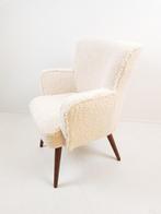 Vintage fauteuiltje nieuw gestoffeerd in teddy stof, Huis en Inrichting, Fauteuils, Nieuw, Stof, Ophalen of Verzenden