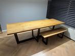 Houten industriële tafel 220x85cm, Huis en Inrichting, Tafels | Eettafels, Ophalen, 200 cm of meer, 50 tot 100 cm, Zo goed als nieuw