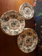Vintage Aardewerk Borden met Groen Bloempatroon, Ophalen, Gebruikt, Bord(en), Overige stijlen