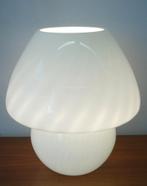 Vintage Murano tafellamp wit mushroom lamp glas, Gebruikt, Ophalen of Verzenden, Glas, Minder dan 50 cm