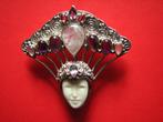 Prachtige Zilveren Jugendstil Hanger/Broche - Amethist - Maa, Sieraden, Tassen en Uiterlijk, Antieke sieraden, Verzenden, Zilver