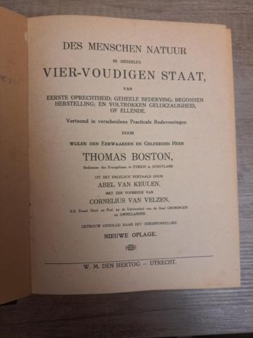 antiek boek Thomas Boston Viervoudige staat beschikbaar voor biedingen
