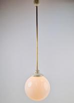 Vintage bol hanglamp schoollamp koper stang art deco ‘50, Huis en Inrichting, Lampen | Hanglampen, N, Vintage, Ophalen of Verzenden