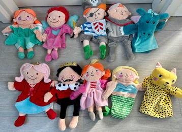 10 verschillende handpoppen, zgan (Hema) beschikbaar voor biedingen