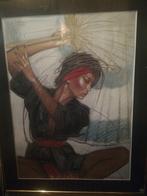 Nico Vrielink Schilderij - Vrouw met Parasol, Antiek en Kunst, Ophalen of Verzenden