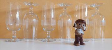 Vintage Set 6 geslepen speciaalbier bier glazen glas  beschikbaar voor biedingen