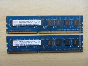 2x Hynix 4GB PC3-10600 DDR3-1333MHz non-ECC Unbuffered CL9  beschikbaar voor biedingen