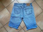 Levi's 501 jeans W33 USA vintage blauwe gerafelde bermuda, Gedragen, Levi’s, Verzenden, Maat 48/50 (M)