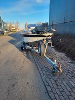 Aluminium visboot, monark 1600 dlx met trailer en 25 pk, Benzine, Buitenboordmotor, Polyester, Zo goed als nieuw