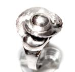 Schitterende Zilveren Bloem Design Ring, Ophalen of Verzenden, Zilver, Ring