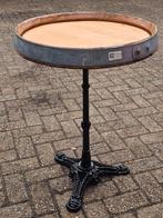 Terrastafel, tafelblad van wijnvat, sidetable, poot gietijze, Ophalen, Rond, Nieuw, 60 cm of meer