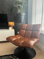 Lederen draaifauteuil Dutchbone, Huis en Inrichting, Fauteuils, Ophalen, Gebruikt, Minder dan 75 cm, Leer