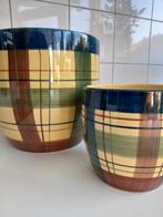 Heel mooi klassiek set geruite potten in perfecte staat!, Huis en Inrichting, Woonaccessoires | Vazen, Ophalen, Overige kleuren