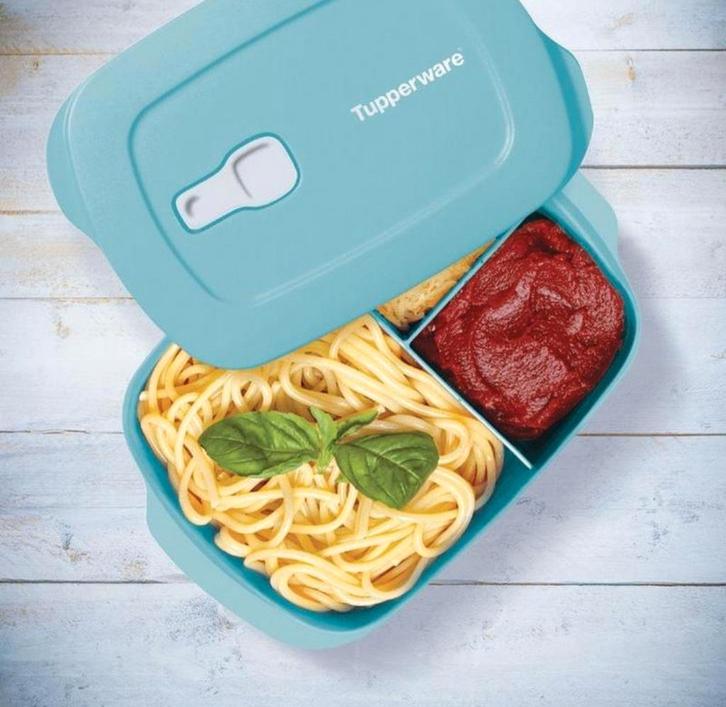 TUPPERWARE CrystalWave Vakjesdoos 1 liter blauw, Huis en Inrichting, Keuken | Tupperware, Nieuw, Blauw, Ophalen of Verzenden