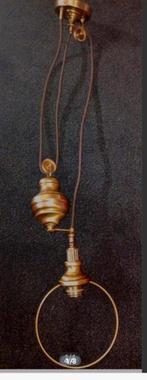 Antiek Frantzen messing hanglamp 3278S1., Huis en Inrichting, Lampen | Hanglampen, Ophalen of Verzenden
