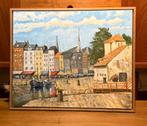 Klassiek Stadsgezicht van een  Schilderij '99 Honfleur, Antiek en Kunst, Ophalen of Verzenden