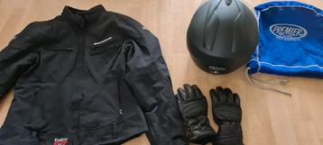 Motorhelm +handschoenen + jas beschikbaar voor biedingen