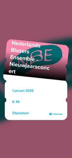 Nieuwjaars concert blazers ensemble concertgebouw Amsterdam, Tickets en Kaartjes, Eén persoon, Cadeaubon