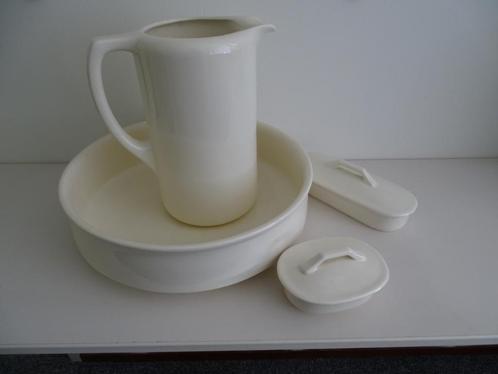 Lampetset, 4 delig, creme kleur, Antiek en Kunst, Antiek | Keramiek en Aardewerk, Ophalen