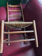 Oude Poppenstoel met Rieten Zitting en Houten Frame., Verzenden, Gebruikt, Overige typen